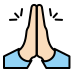 palms up together: light skin tone on OpenMoji