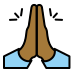 palms up together: medium-dark skin tone on OpenMoji