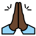 palms up together: dark skin tone on OpenMoji