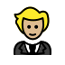 person in tuxedo: medium-light skin tone on OpenMoji