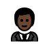 man in tuxedo: dark skin tone on OpenMoji