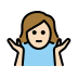 woman shrugging: light skin tone on OpenMoji