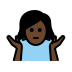 woman shrugging: dark skin tone on OpenMoji