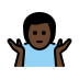 man shrugging: dark skin tone on OpenMoji