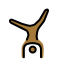man cartwheeling: medium-dark skin tone on OpenMoji