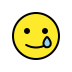 smiling face with tear on OpenMoji