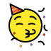 partying face on OpenMoji