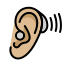 ear with hearing aid: medium-light skin tone on OpenMoji