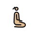 woman kneeling facing right: medium-light skin tone on OpenMoji
