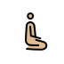 man kneeling facing right: medium-light skin tone on OpenMoji