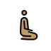 man kneeling facing right: medium skin tone on OpenMoji