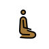 man kneeling facing right: medium-dark skin tone on OpenMoji