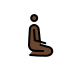 man kneeling facing right: dark skin tone on OpenMoji