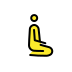 person kneeling facing right on OpenMoji