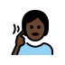 deaf person: dark skin tone on OpenMoji