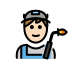 factory worker: light skin tone on OpenMoji