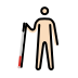 person with white cane: light skin tone on OpenMoji