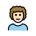 person: light skin tone, curly hair on OpenMoji