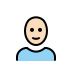 person: light skin tone, bald on OpenMoji