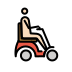 person in motorized wheelchair facing right: light skin tone on OpenMoji