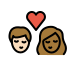 kiss: person, person, light skin tone, medium-dark skin tone on OpenMoji