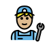 mechanic: medium-light skin tone on OpenMoji