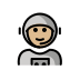 Astronaut(in): mittelhelle Hautfarbe on OpenMoji