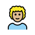 person: medium-light skin tone, curly hair on OpenMoji