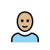 person: medium-light skin tone, bald on OpenMoji
