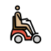 person in motorized wheelchair facing right: medium-light skin tone on OpenMoji