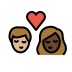 kiss: person, person, medium-light skin tone, dark skin tone on OpenMoji