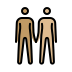 people holding hands: medium skin tone, medium-light skin tone on OpenMoji