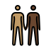 people holding hands: medium skin tone, dark skin tone on OpenMoji