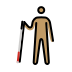 person with white cane: medium skin tone on OpenMoji