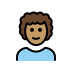 person: medium skin tone, curly hair on OpenMoji