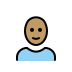 person: medium skin tone, bald on OpenMoji