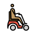 person in motorized wheelchair facing right: medium skin tone on OpenMoji