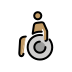 person in manual wheelchair: medium skin tone on OpenMoji
