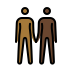 people holding hands: medium-dark skin tone, dark skin tone on OpenMoji