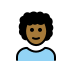 person: medium-dark skin tone, curly hair on OpenMoji