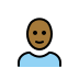 person: medium-dark skin tone, bald on OpenMoji