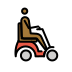 person in motorized wheelchair facing right: medium-dark skin tone on OpenMoji