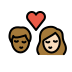 kiss: person, person, medium-dark skin tone, light skin tone on OpenMoji