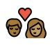 kiss: person, person, medium-dark skin tone, medium skin tone on OpenMoji