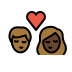 kiss: person, person, medium-dark skin tone, dark skin tone on OpenMoji
