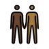 people holding hands: dark skin tone, medium-dark skin tone on OpenMoji