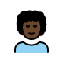 person: dark skin tone, curly hair on OpenMoji