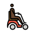person in motorized wheelchair facing right: dark skin tone on OpenMoji