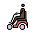 person in motorized wheelchair: dark skin tone on OpenMoji