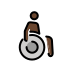 person in manual wheelchair facing right: dark skin tone on OpenMoji